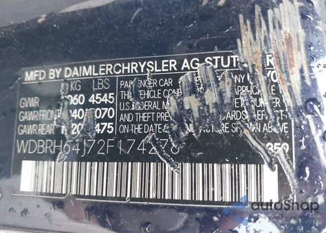 2002 Mercedes-Benz C 320 z USA, uszkodzony, nr VIN WDBR864J72F174278